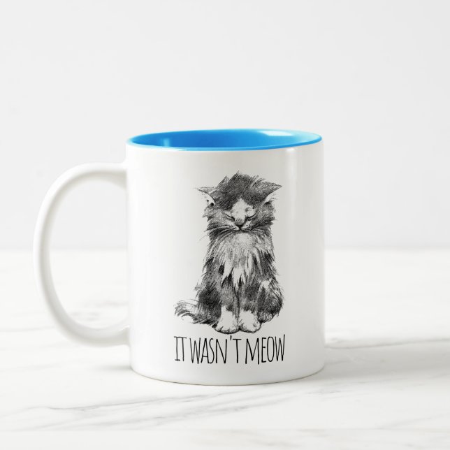 Tasse 2 Couleurs It Wasn't Meow Cute Fluffy Kitten (Gauche)