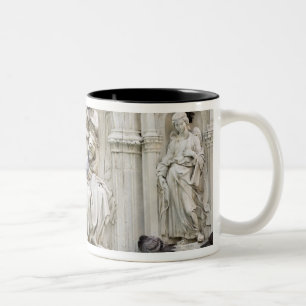 Tasse 2 Couleurs Italie, Toscane, Sienne. Statues et oiseaux sur