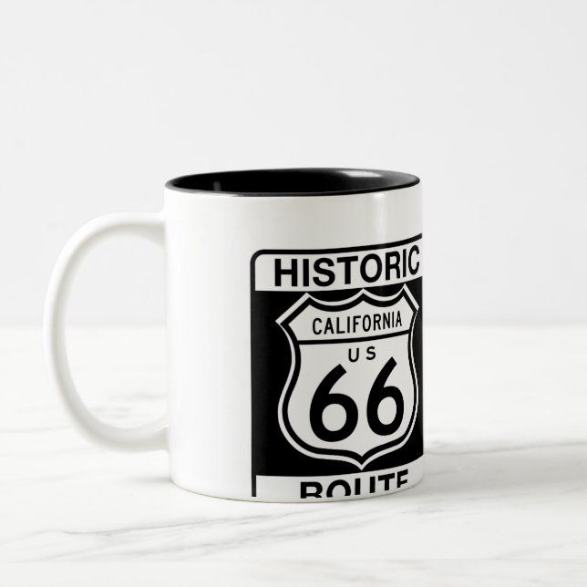 Tasse 2 Couleurs Itinéraire historique 66 - la Californie (Gauche)
