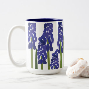 Tasse 2 Couleurs Jacinthe des vignes fleur pourpre bleu floral