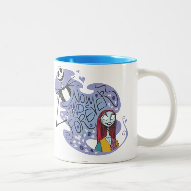 Tasse 2 Couleurs Jack et Sally - maintenant et pour toujours (Droit)