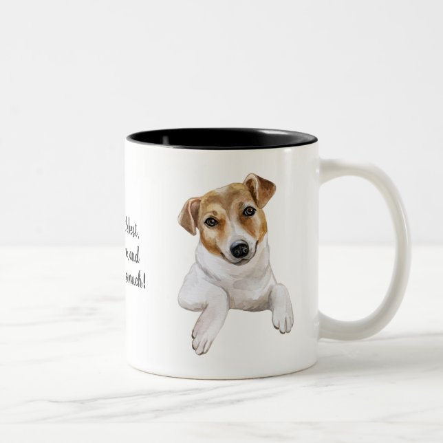 Tasse 2 Couleurs Jack Russell L Je t'aime l Personnaliser, (Droit)