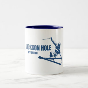 Tasse 2 Couleurs Jackson Hole Wyoming Skier