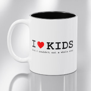 Tasse 2 Couleurs J'adore les enfants (mais je ne pourrais pas en ma