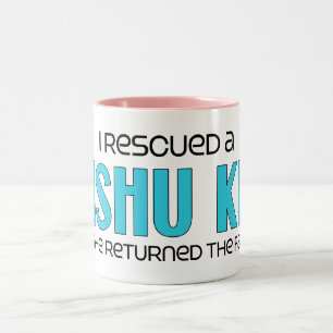 Tasse 2 Couleurs J'ai secouru un Kishu Ken (le chien masculin)