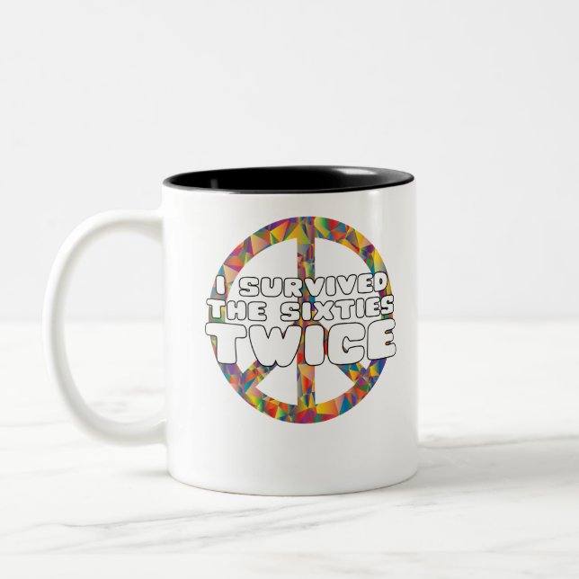 Tasse 2 Couleurs J'Ai Survécu Deux Fois Aux Soixante (Gauche)