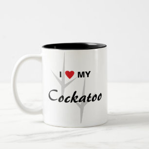 Tasse 2 Couleurs J'aime (coeur) ma conception de voies d'oiseau de