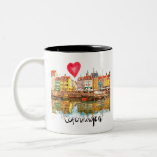 Tasse 2 Couleurs J'aime Copenhague