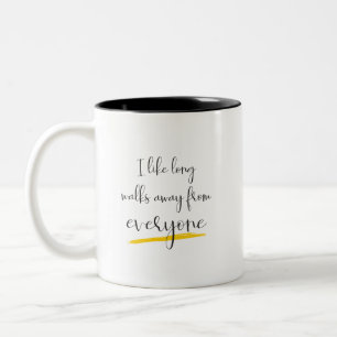 Tasse 2 Couleurs J'Aime De Longues Marches Loin De Tout Le Monde