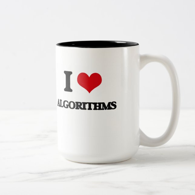 Tasse 2 Couleurs J'aime des algorithmes (Droit)