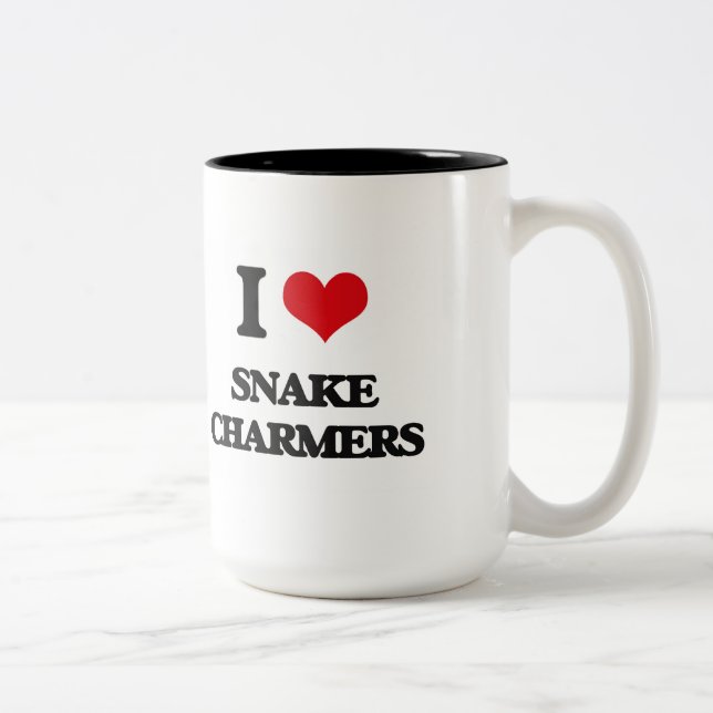 Tasse 2 Couleurs J'aime des charmeurs de serpent (Droit)