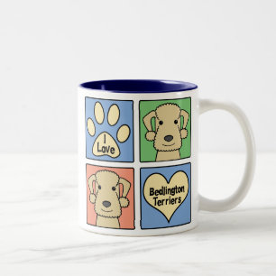 Tasse 2 Couleurs J'aime des terriers de Bedlington