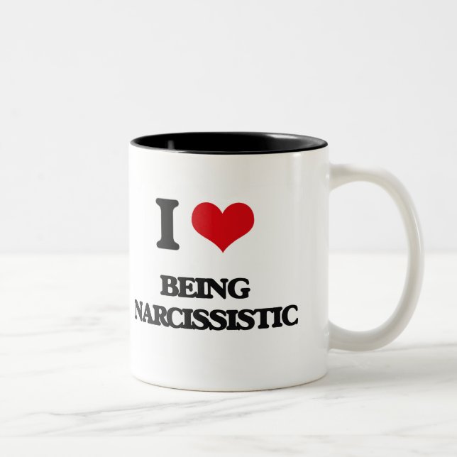 Tasse 2 Couleurs J'aime être narcissique (Droit)