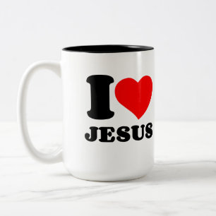TASSE 2 COULEURS J'AIME JÉSUS POUR LES CHRÉTIENS DE L'ÉGLISE