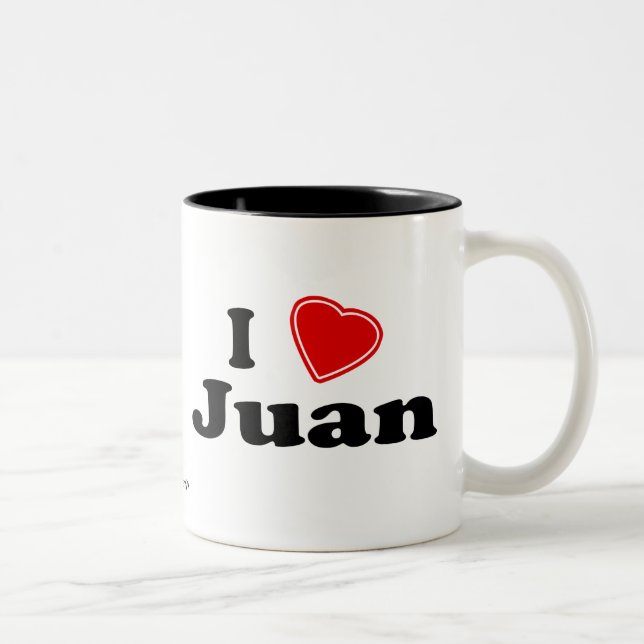 Tasse 2 Couleurs J'aime Juan (Droit)
