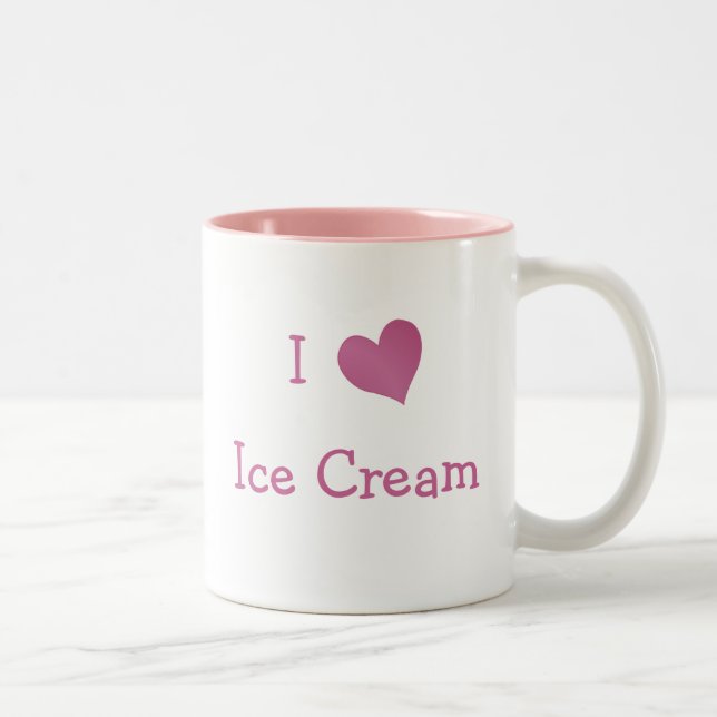Tasse 2 Couleurs J'Aime La Crème De Glace (Droit)