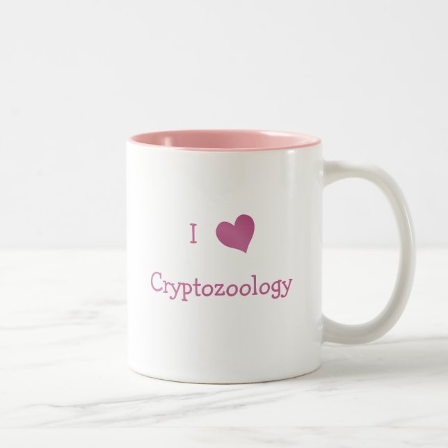 Tasse 2 Couleurs J'aime la cryptozoologie (Droit)