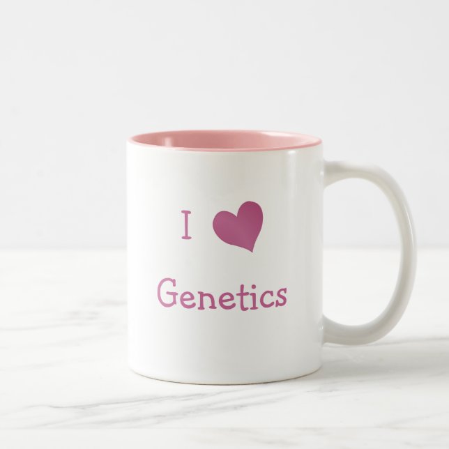 Tasse 2 Couleurs J'aime la génétique (Droit)
