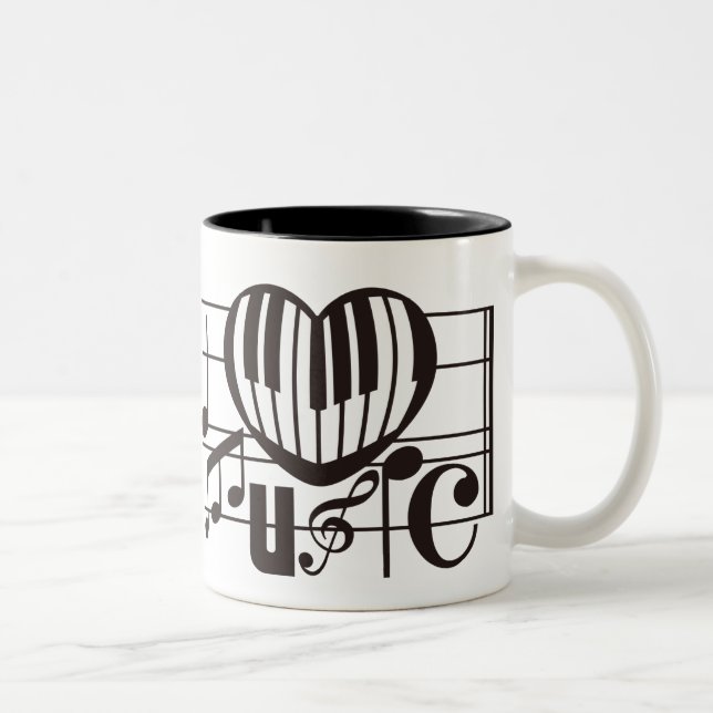 TASSE 2 COULEURS J'AIME LA MUSIQUE (Droit)