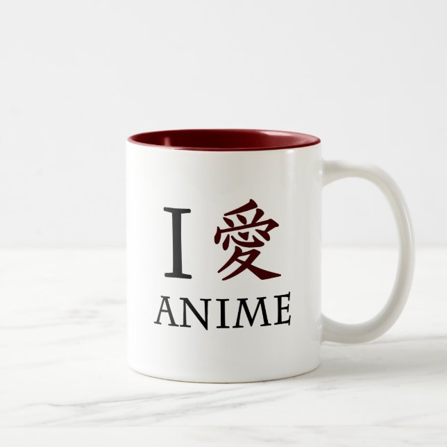 Tasse 2 Couleurs J'aime l'Anime (Droit)