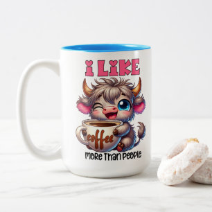 Tasse 2 Couleurs J'aime le café plus que les gens 