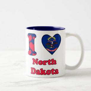 Tasse 2 Couleurs J'aime le Dakota du Nord