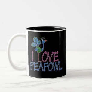 Tasse 2 Couleurs J'aime le Paon