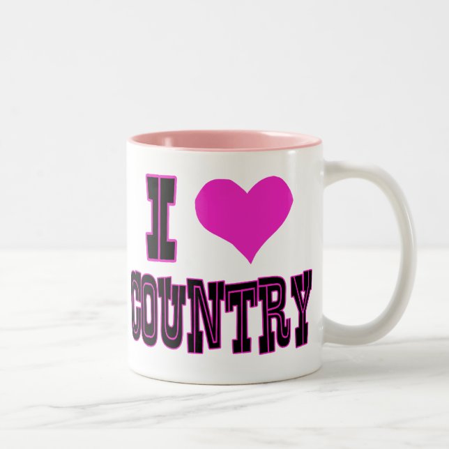 Tasse 2 Couleurs J'aime le pays (Droit)