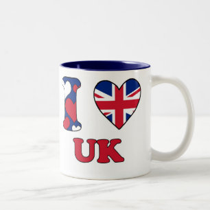 Tasse 2 Couleurs J'aime le Royaume-Uni