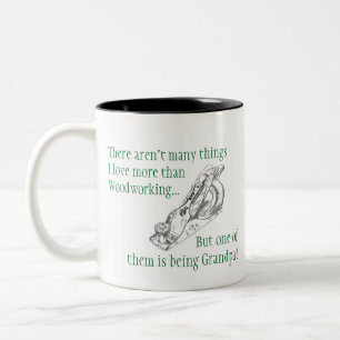 Tasse 2 Couleurs J'aime le travail du bois et être un grand-papa !