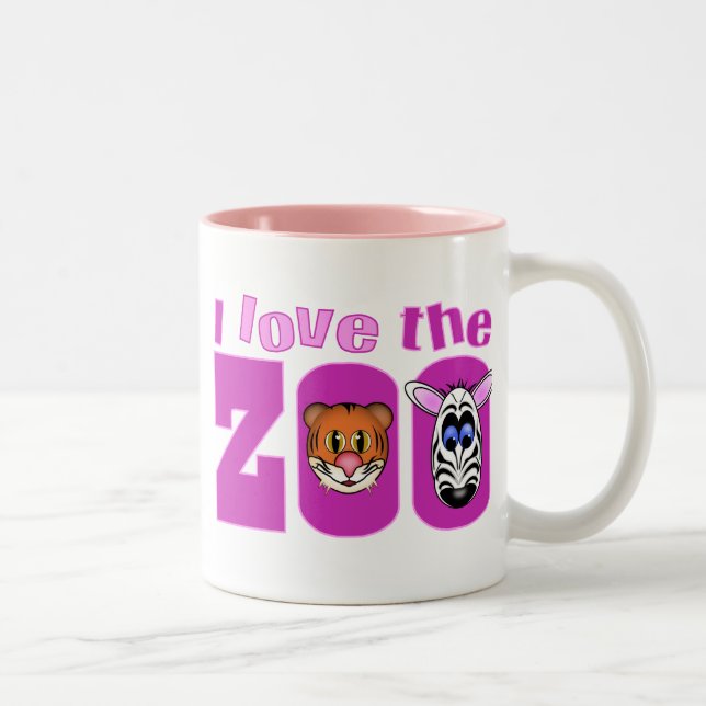 Tasse 2 Couleurs J'aime le zoo (Droit)