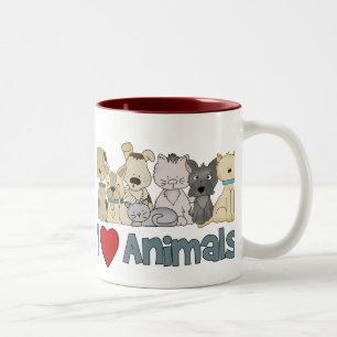 Tasse 2 Couleurs J'aime les animaux
