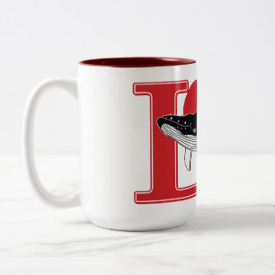 Tasse 2 Couleurs J'aime les baleines