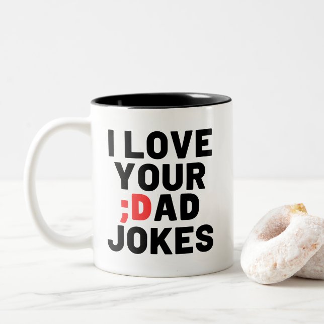 Tasse 2 Couleurs J'Aime Les Blagues De Ton Père (Avec donut)