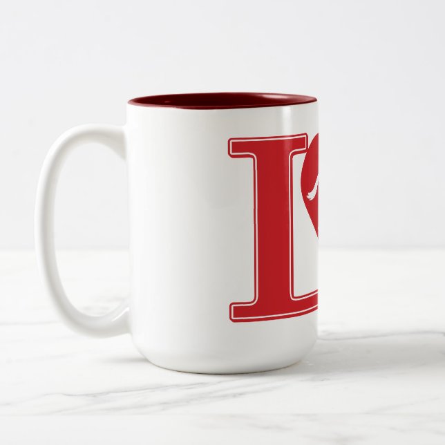 Tasse 2 Couleurs J'aime les chevaux, les chevaux d'amour (Gauche)