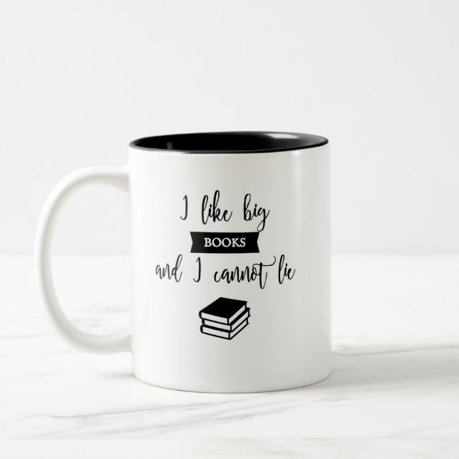Tasse 2 Couleurs J'aime les gros livres, la mule (Gauche)
