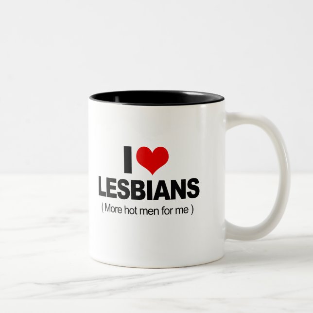 Tasse 2 Couleurs J'aime les lesbiennes (Droit)