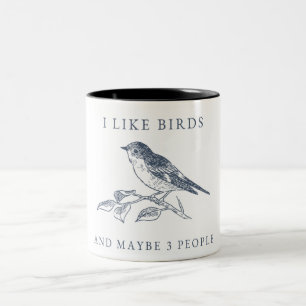 Tasse 2 Couleurs J'Aime Les Oiseaux Et Peut-Être 3 Personnes Café M
