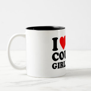 Tasse 2 Couleurs J'aime ma copine cougar - Conception de texte
