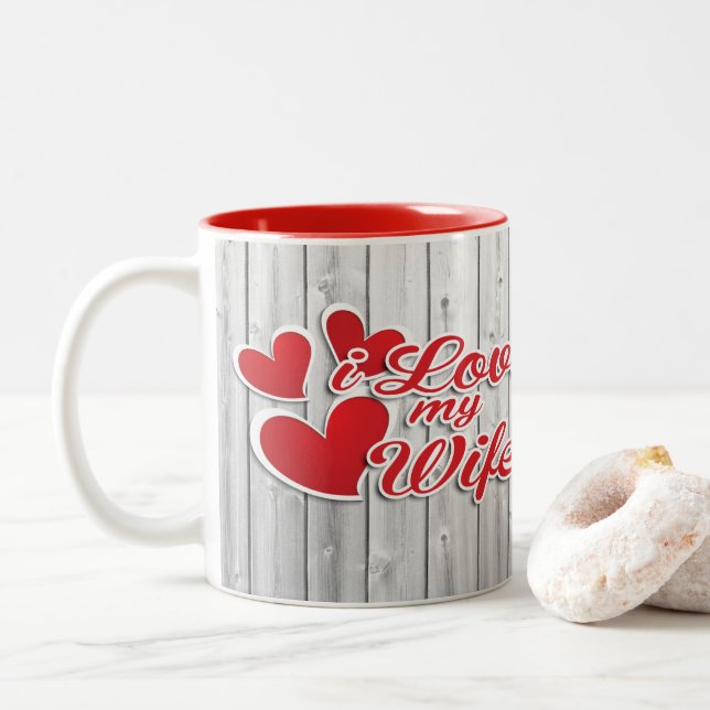 Tasse 2 Couleurs J'Aime Ma Femme (Avec donut)