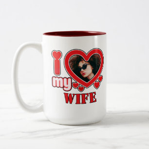 Tasse 2 Couleurs J'Aime Ma Femme Personnalisée