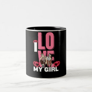 Tasse 2 Couleurs J'Aime Ma Petite Amie Personnalisée