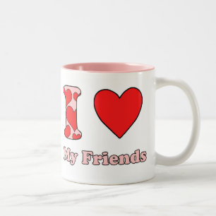 Tasse 2 Couleurs J'aime mes amis