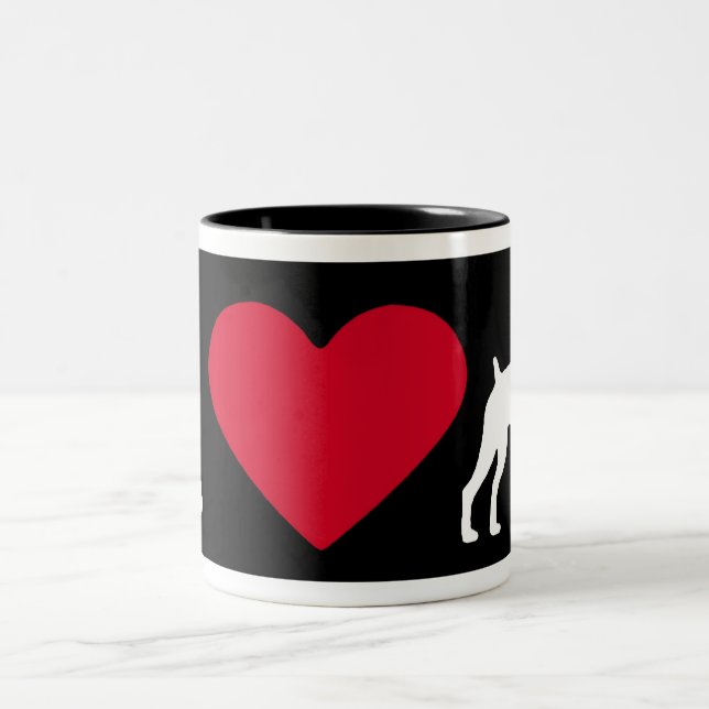 Tasse 2 Couleurs "J'aime mon boxeur " (Centre)