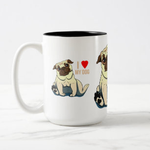 Tasse 2 Couleurs J'Aime Mon Chien