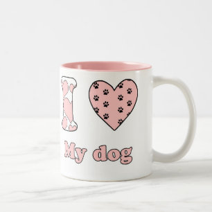 Tasse 2 Couleurs J'aime mon chien