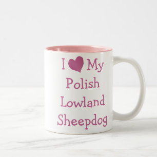 Tasse 2 Couleurs J'Aime Mon Chien De Pays Bas Polonais
