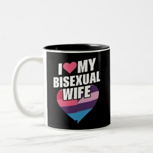 Tasse 2 Couleurs J'aime mon épouse bisexuelle Fierté Bi Drapeau Bis