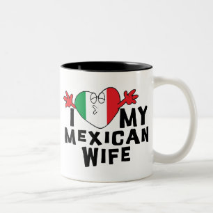 Tasse 2 Couleurs J'aime mon épouse mexicaine