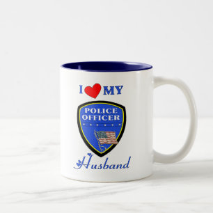 Tasse 2 Couleurs J'aime mon mari de police